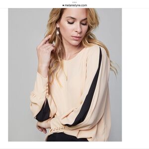 Melanie Lyne Cream and Black Women's Blouse